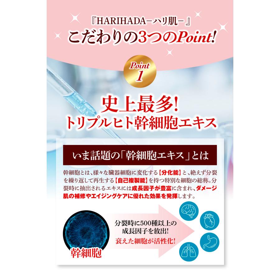 トリプルヒト幹細胞エキス オールインワン 「HARIHADA」ハリ肌 たるみ