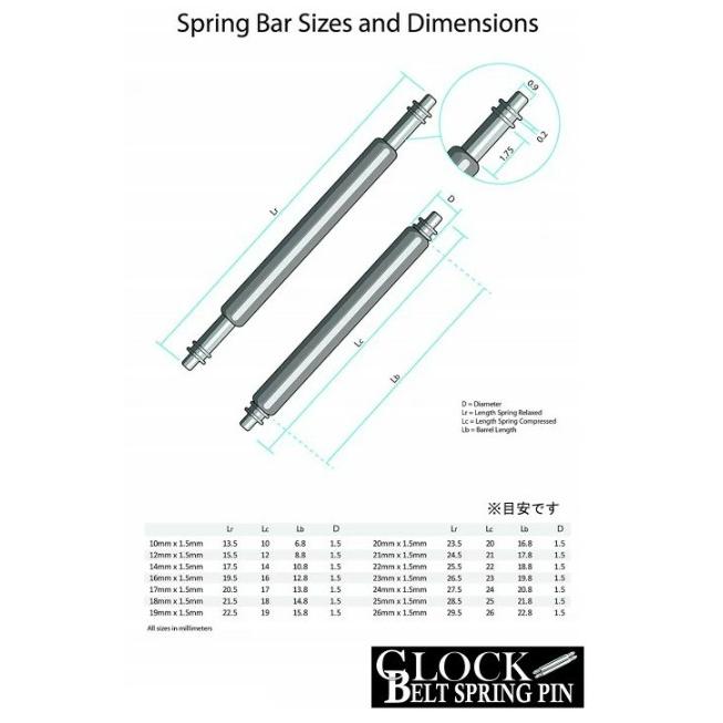 【時計】【ベルト修理】ステンレス ばね棒 バネピン 10本セット バネ外し 10mm〜25ｍｍ　【ポイント消化】｜good-eight｜02