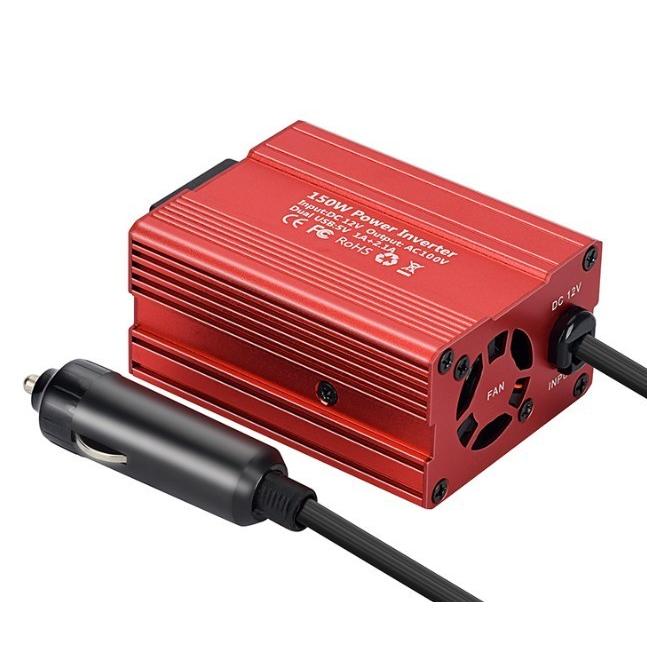 【60日間保証付き】【最大300W】【12V専用】【小型】 カーインバーター 150W シガーソケット 車載充電器 USB 2ポート ACコンセント 1口 DC12VをAC110Vに変換 Y…｜good-eight｜02