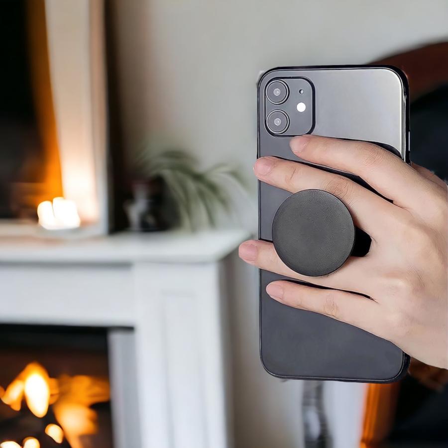 スマホグリップ リング ポップアップタイプ ブラック ホワイト