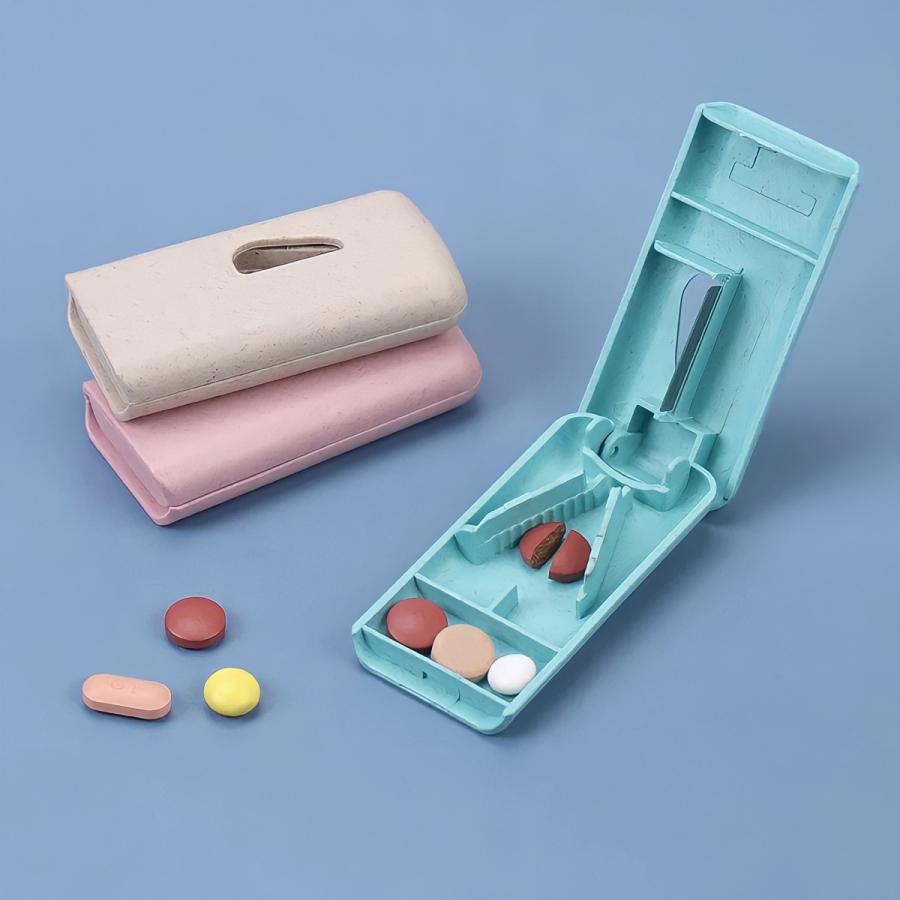 ピルケース ピルカッター内蔵 すぐに取り出せる 錠剤ケース : GOOD