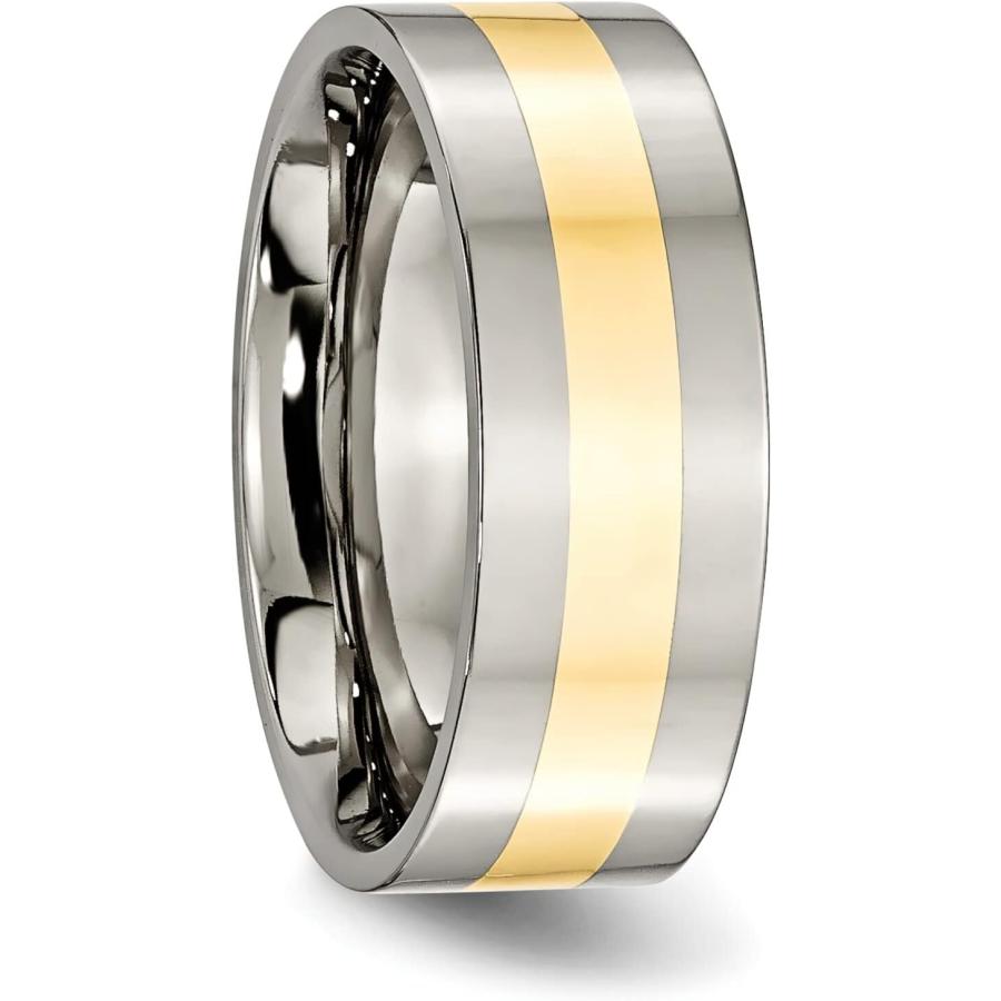 【並行輸入品】チタン14Kゴールド 8mm メンズ 結婚指輪 サイズ10.5の画像