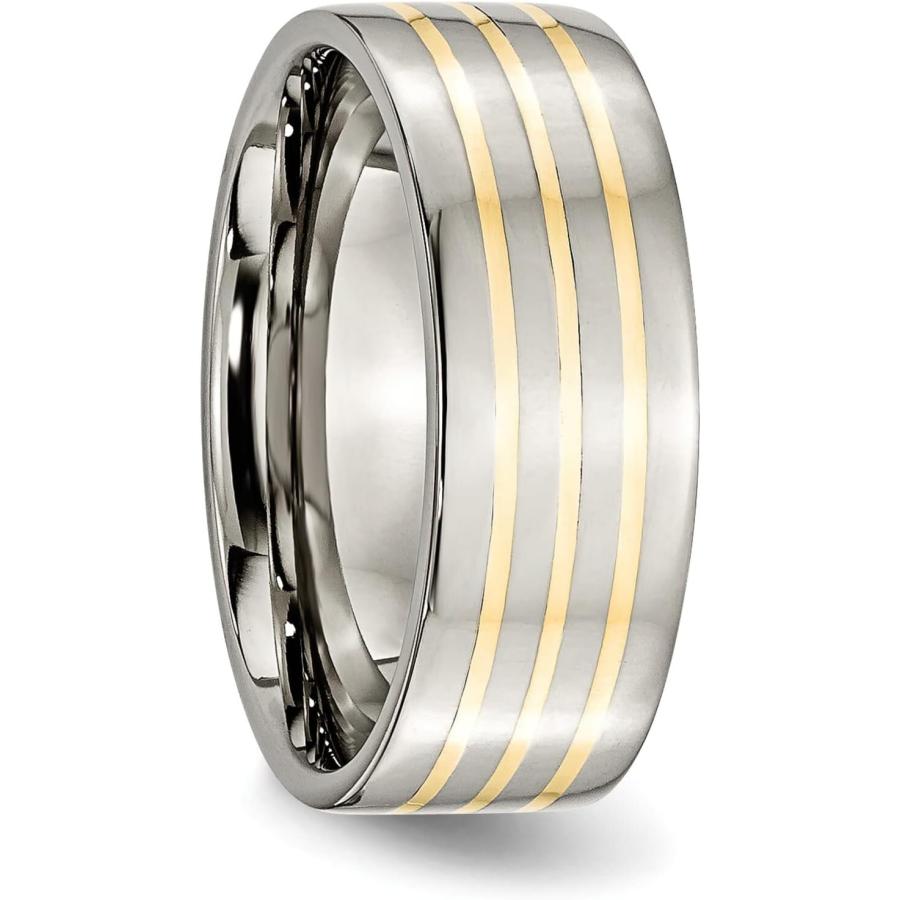 【並行輸入品】チタン14 Kゴールド8 mmメンズ結婚指輪サイズ13の画像