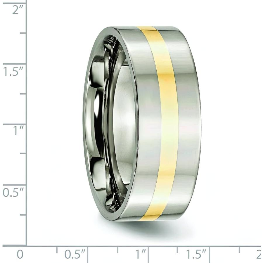 【並行輸入品】チタン14 Kゴールド8 mmメンズ結婚指輪サイズ10の画像