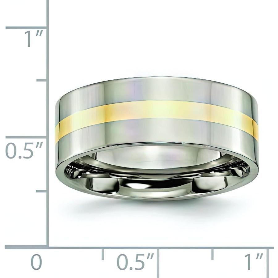 【並行輸入品】チタン14 Kゴールド8 mmメンズ結婚指輪サイズ10の画像