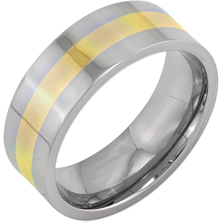【並行輸入品】チタン14 Kゴールド8 mmメンズ結婚指輪サイズ11.5の画像