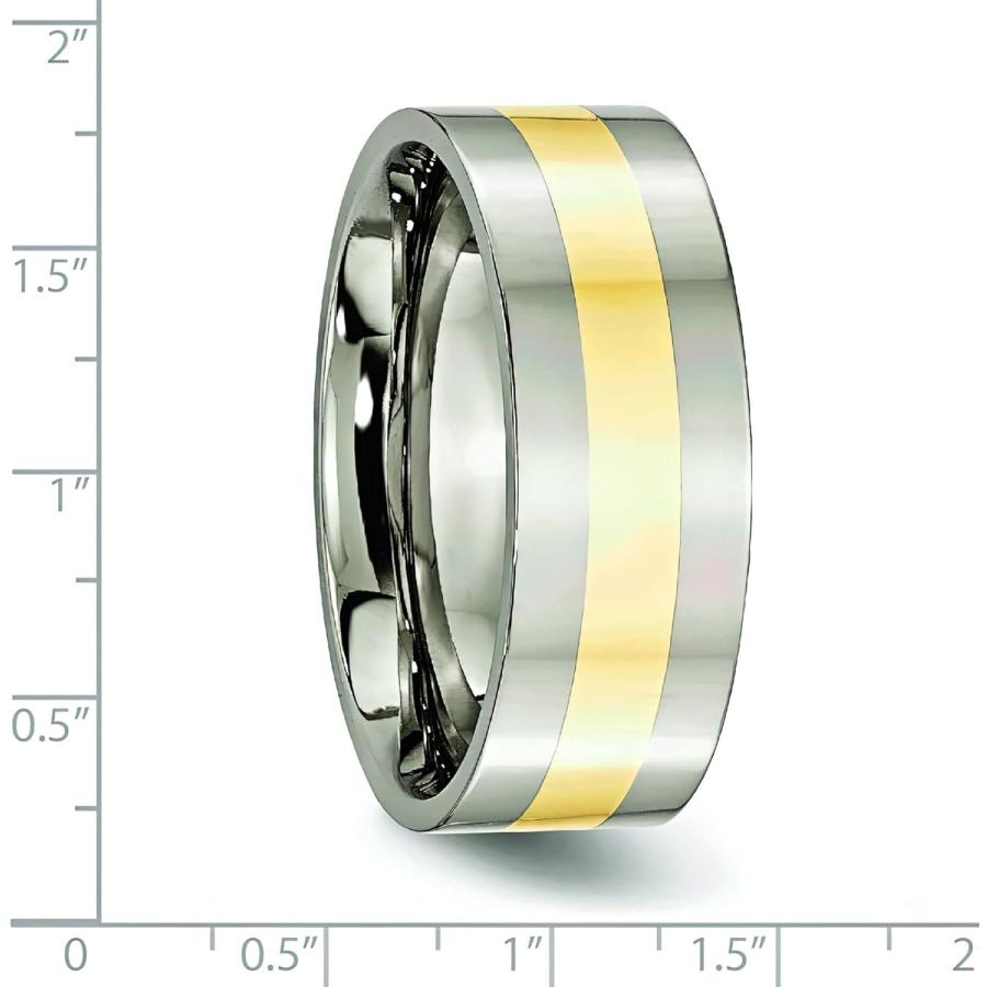 【並行輸入品】チタン14Kゴールド 8mm メンズ 結婚指輪 サイズ12.5の画像