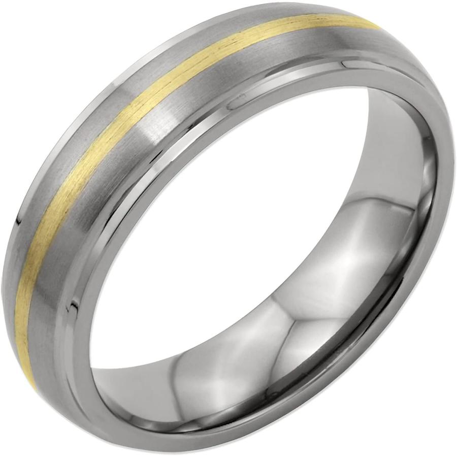 【並行輸入品】Titanium 14K Gold 6mm Wedding Mens Ring Size 10.5の画像