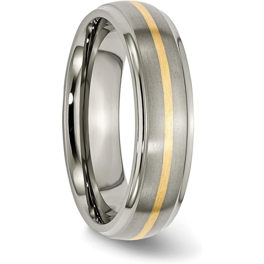 【並行輸入品】Titanium 14K Gold 6mm Wedding Mens Ring Size 10.5の画像