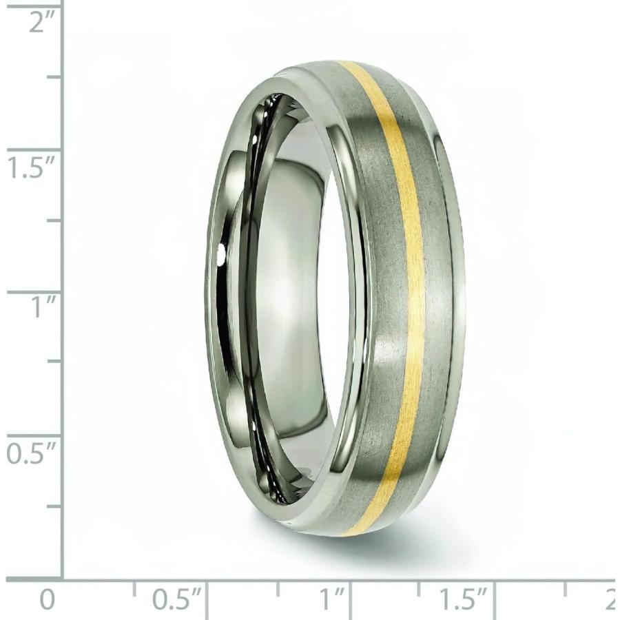 【並行輸入品】Titanium 14K Gold 6mm Wedding Mens Ring Size 10.5の画像