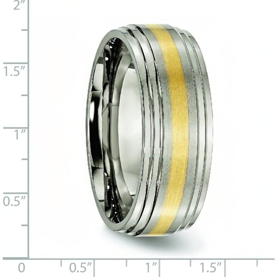 【並行輸入品】チタン14 Kゴールド6 mmウェディングメンズリングサイズ10.5の画像