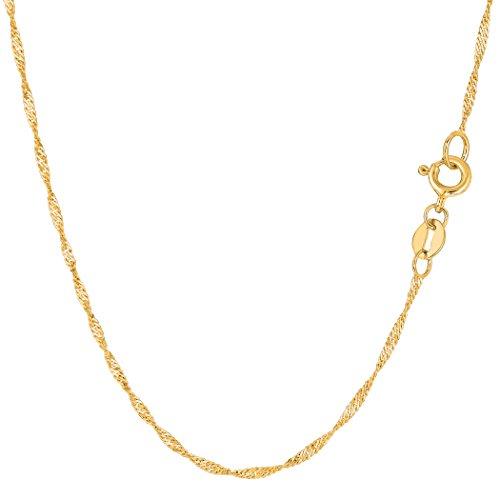 【並行輸入品】[JewleryAffairs] 14kイエローゴールドシンガポールチェーンネックレス、1.5mm、20 " Jewelry Af_1