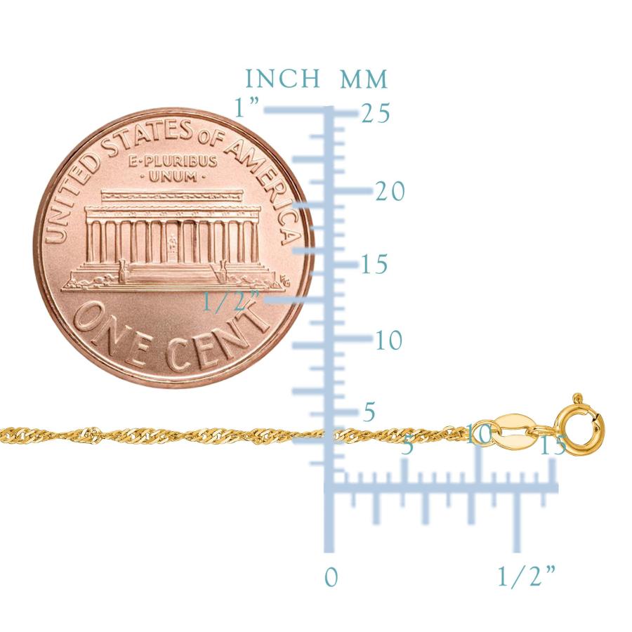 【並行輸入品】[JewleryAffairs] 14kイエローゴールドシンガポールチェーンネックレス、1.5mm、20 " Jewelry Af_3