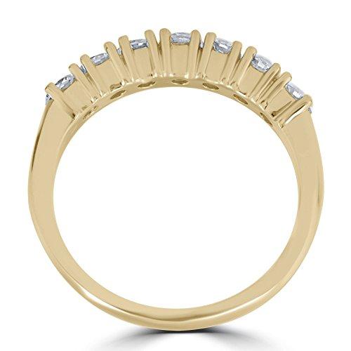 【並行輸入品】1カラット ダイヤモンド 結婚指輪 記念日 14金イエローゴールド ストーン7個 女性用バンド P3 POMPEII3 1ct D_7