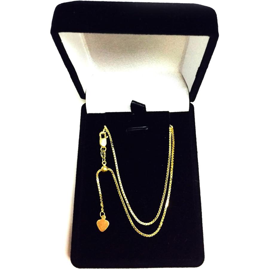【並行輸入品】14k Yellow Gold Adjustable Box Chain Necklace  1.15mm  22inchの画像