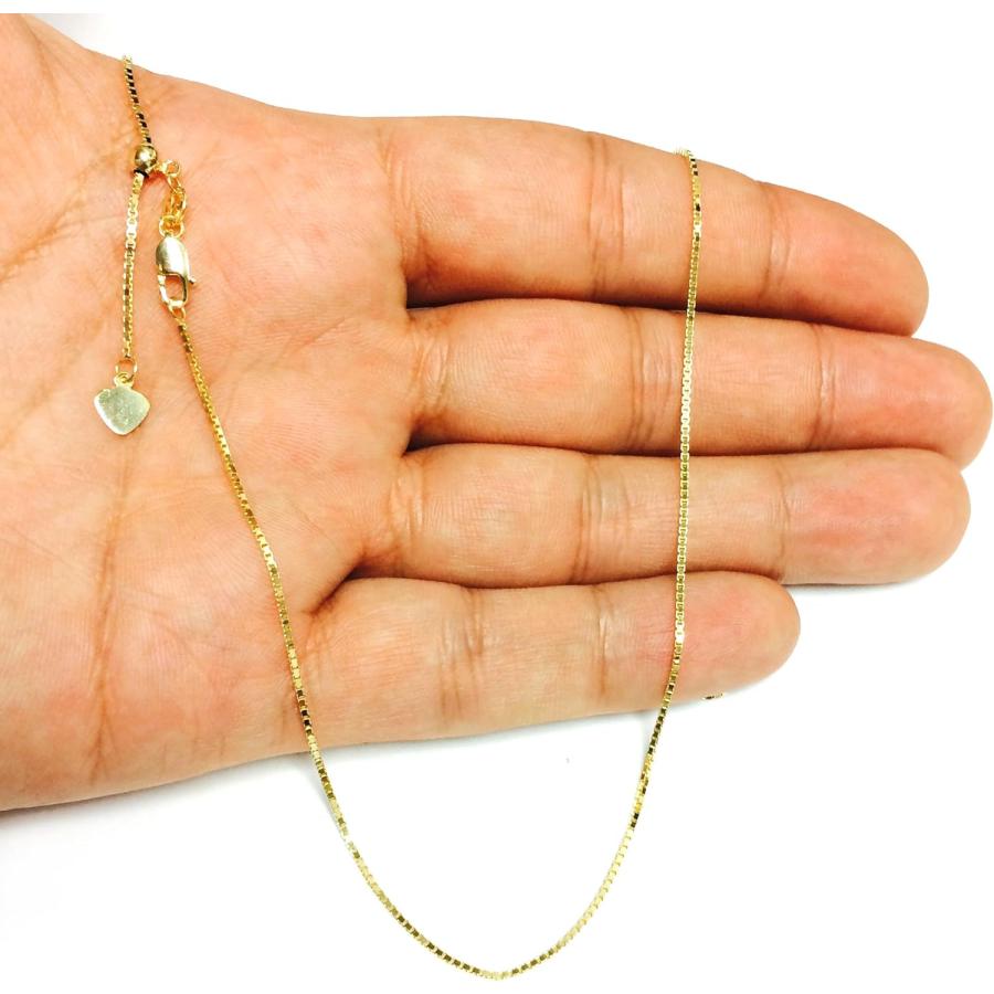 【並行輸入品】14k Yellow Gold Adjustable Box Chain Necklace  1.15mm  22inchの画像