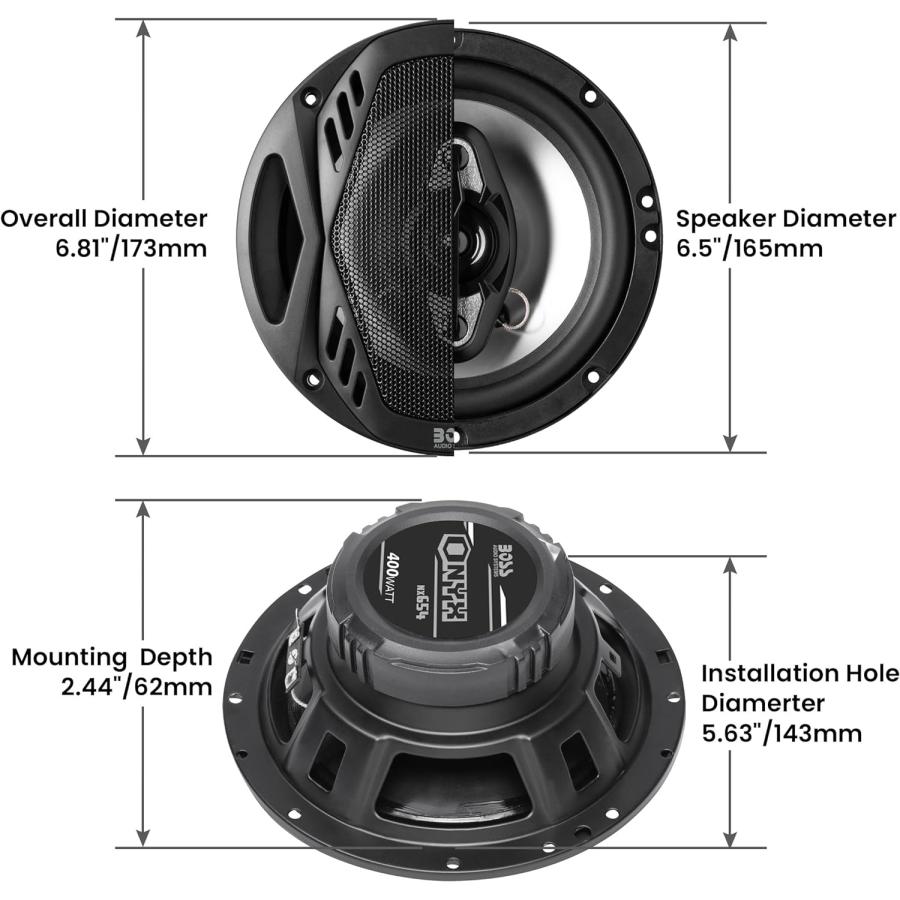 並行輸入品】6.5インチ 400W 4WAYスピーカー NX654 BOSS AUDIO 