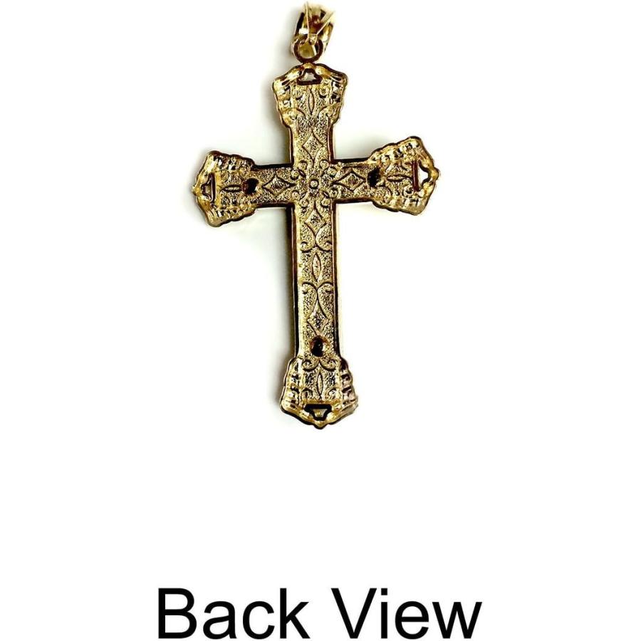 【並行輸入品】[Jewelry Affairs] 14k Yellow Gold And Black Enamel Crucifix Cross Meの画像