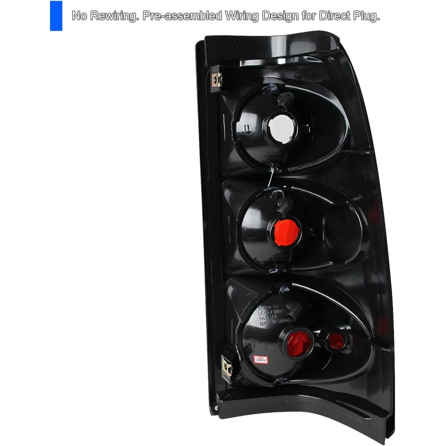 【並行輸入品】Spec-D Tuning ブラックハウジング クリアレンズテールライト 2003-2006 シボレーシルバラード 1500 2500_3