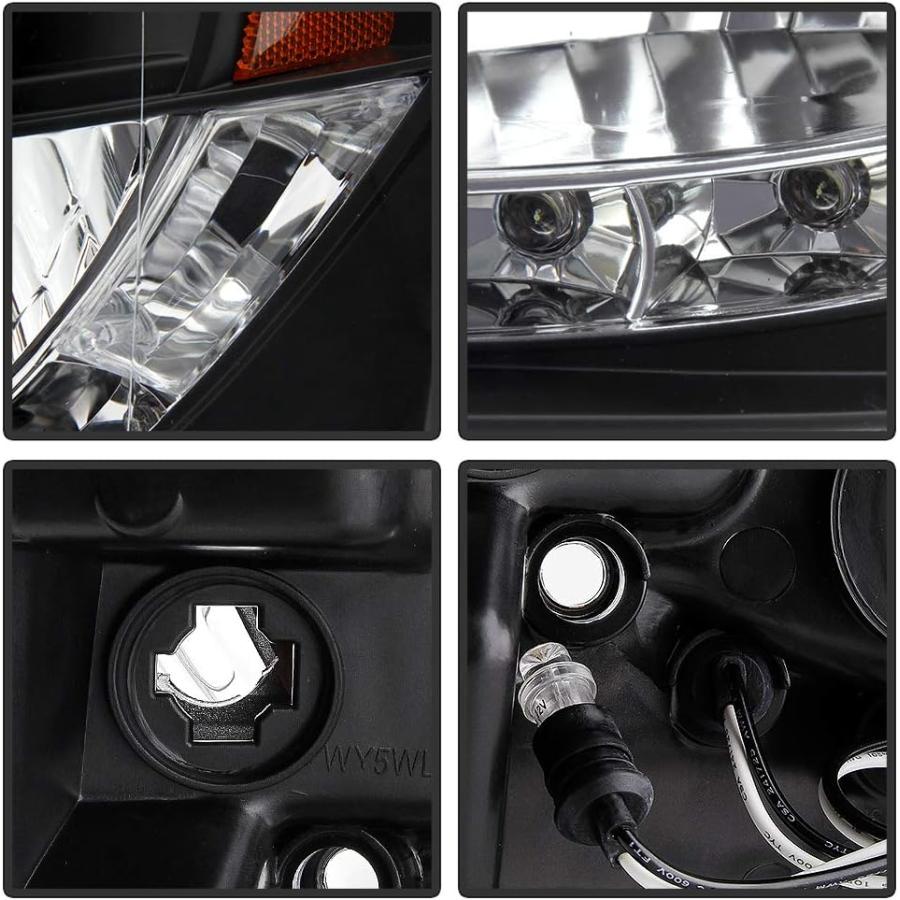 【並行輸入品】LED halo Headlights for Chevy Avalanche 07-14 - Black/Clear Lensの画像