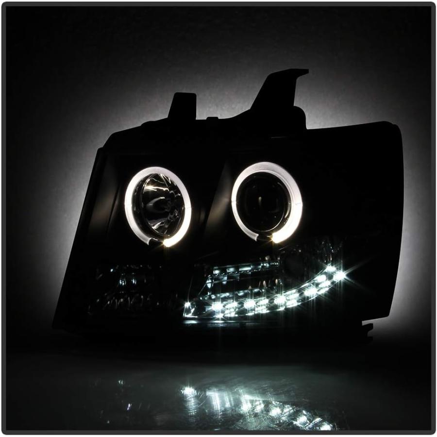 【並行輸入品】LED halo Headlights for Chevy Avalanche 07-14 - Black/Clear Lensの画像