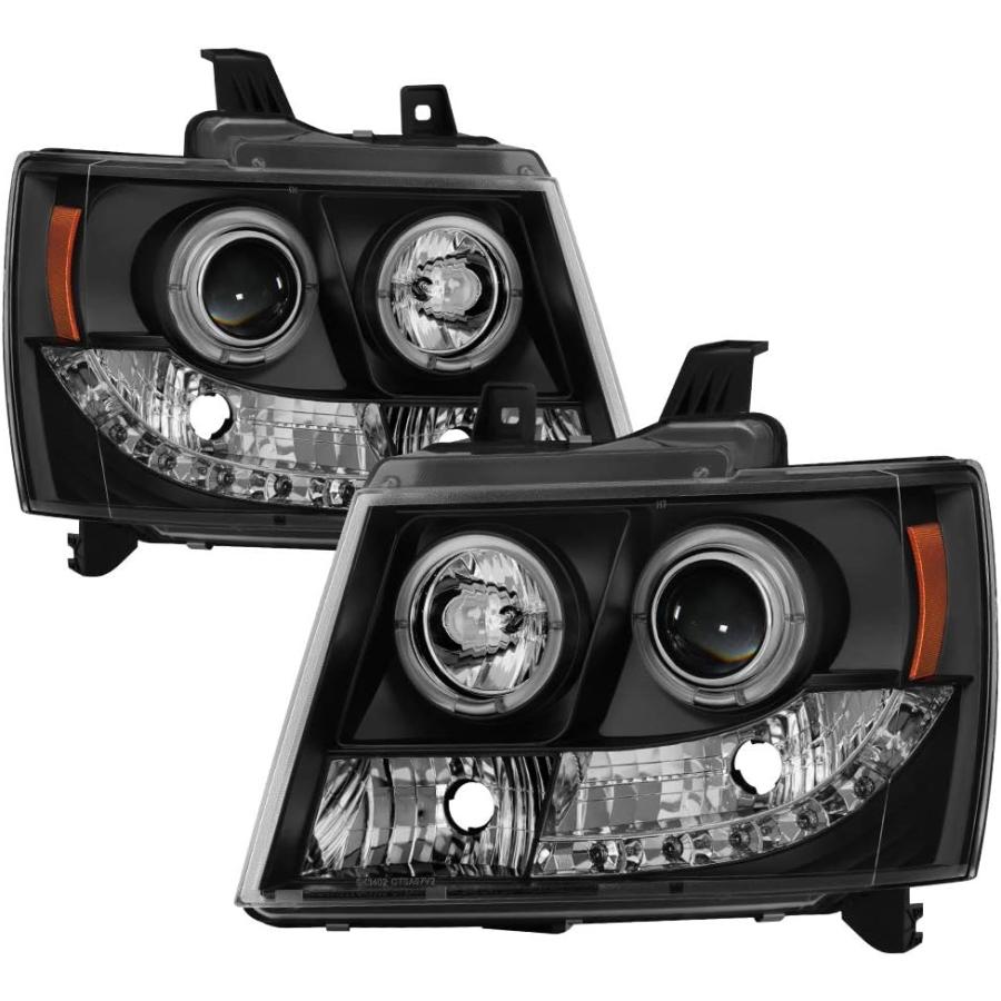 【並行輸入品】LED halo Headlights for Chevy Avalanche 07-14 - Black/Clear Lensの画像