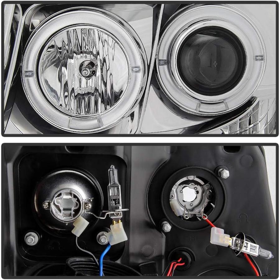 【並行輸入品】LED halo Headlights for Chevy Avalanche 07-14 - Chrome/Clear Lensの画像