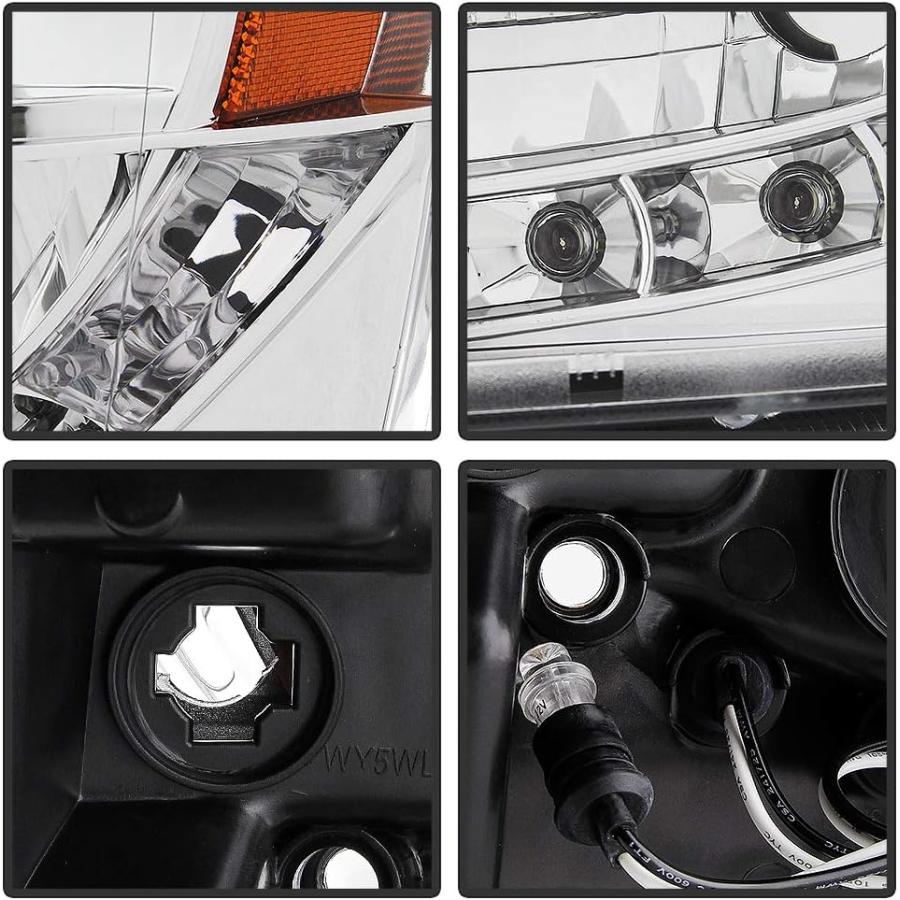 【並行輸入品】LED halo Headlights for Chevy Avalanche 07-14 - Chrome/Clear Lensの画像