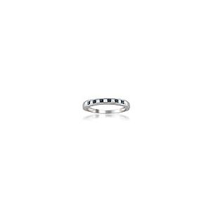 【並行輸入品】14?Kホワイトゴールドプリンセスカットダイヤモンドとブルーサファイア結婚指輪リング(1?/ 3?cttw, H   I、i1?の画像