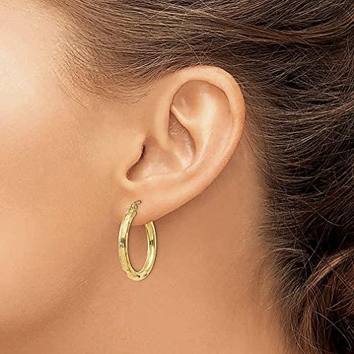 【並行輸入品】14K イエローゴールド 2.25mm 長方形 フープイヤリング イヤーフープセット ファインジュエリー 女性へのギフトに, イエの画像
