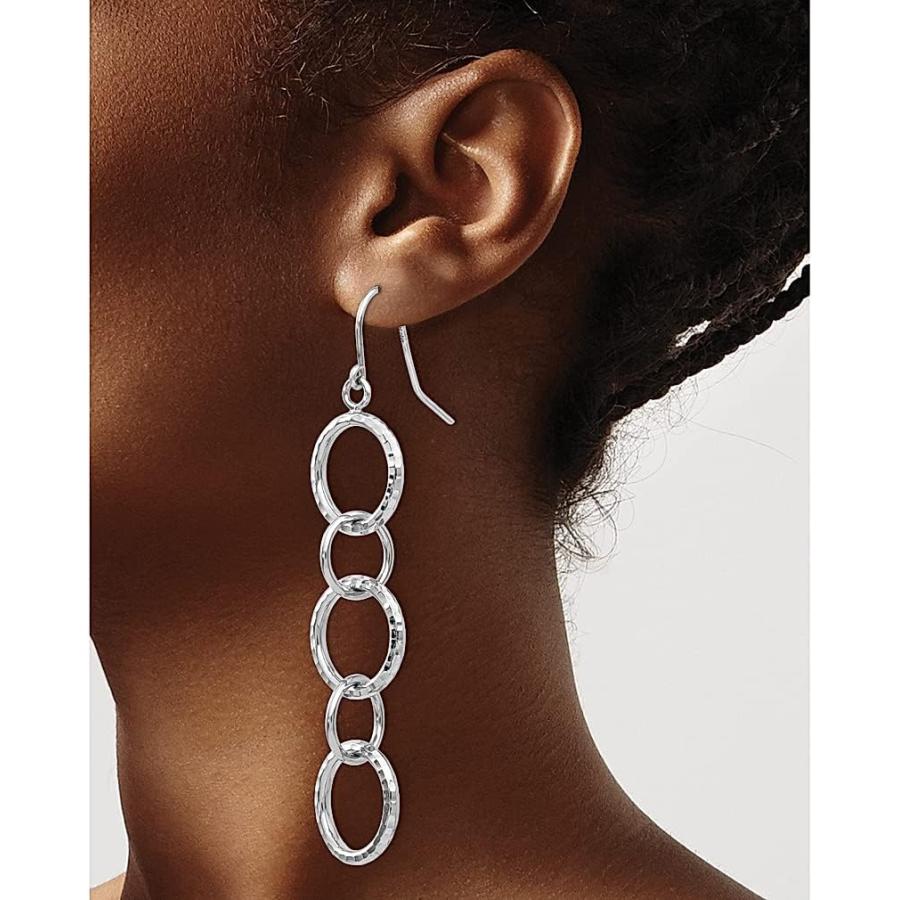 【並行輸入品】14K ホワイトゴールド サークル ドロップ ダングル シャンデリア イヤリング ファインジュエリー 女性へのギフトに  クリスタル ホの画像