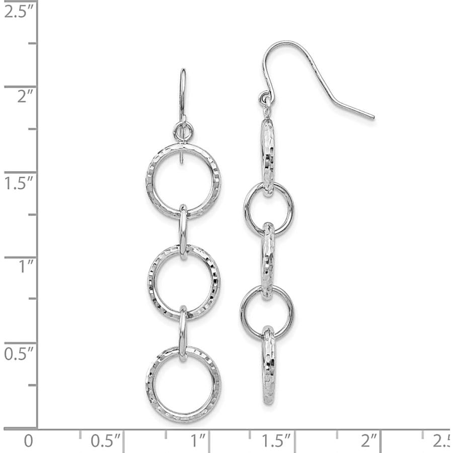 【並行輸入品】14K ホワイトゴールド サークル ドロップ ダングル シャンデリア イヤリング ファインジュエリー 女性へのギフトに  クリスタル ホの画像