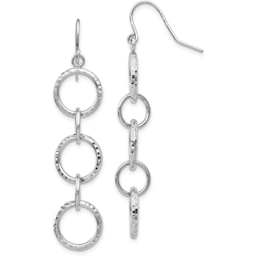 【並行輸入品】14K ホワイトゴールド サークル ドロップ ダングル シャンデリア イヤリング ファインジュエリー 女性へのギフトに  クリスタル ホの画像
