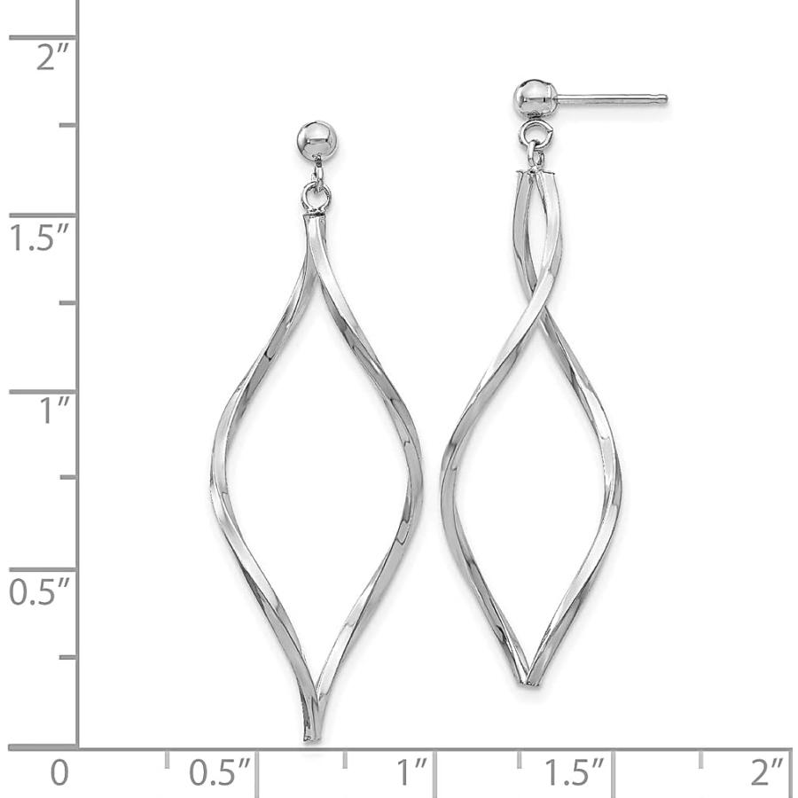 【並行輸入品】Iceカラット14 Kホワイトゴールドツイスト投稿スタッドドロップダングルシャンデリアイヤリングFineジュエリーギフトセットレディースの画像