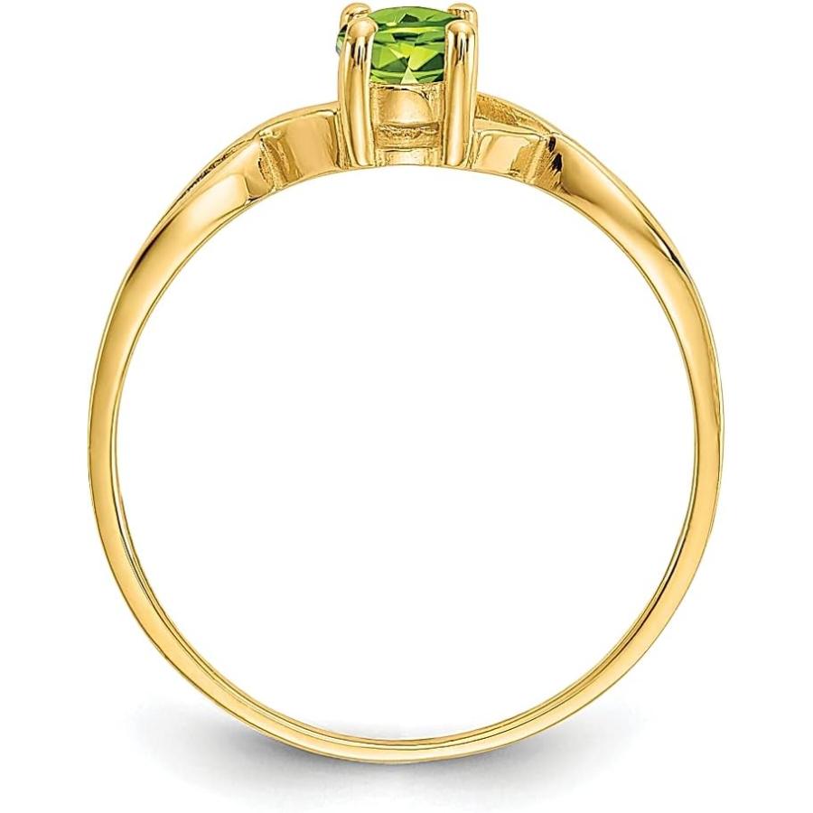 【並行輸入品】14K イエローゴールド グリーン ペリドット 誕生石 バンド リング サイズ 7.00 ストーン 8月 ファインジュエリー 女性用 ギの画像