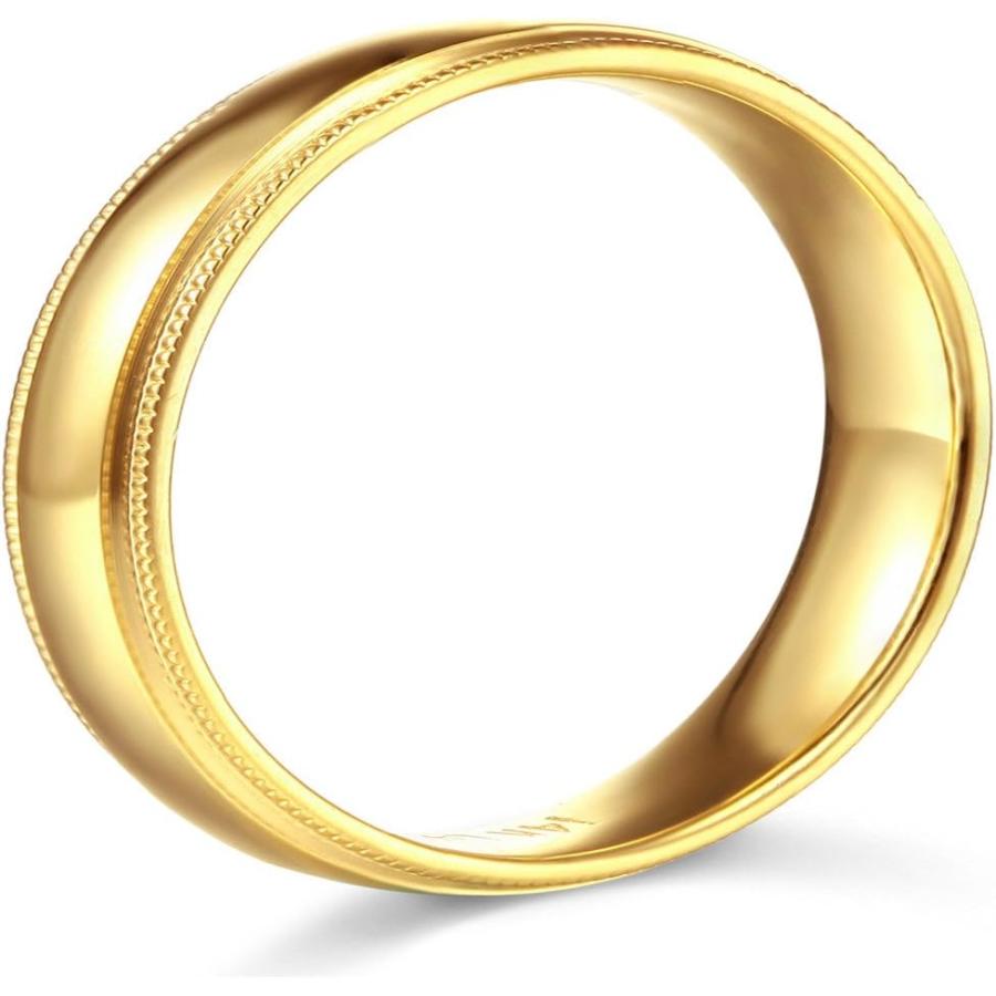 【並行輸入品】14 K黄色またはホワイトゴールド7 mm快適フィットPlain Milgrain結婚式バンドの画像
