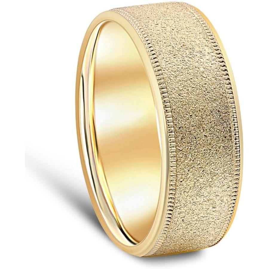 【並行輸入品】P3 POMPEII3 メンズ つや消し結婚指輪 ソリッド10Kイエローゴールドリング 幅8mm  10K イエローゴールド  偽の画像