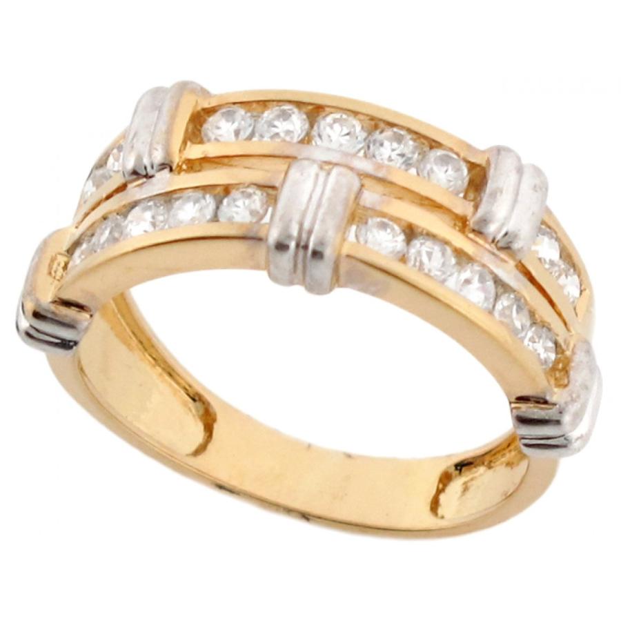 【並行輸入品】Jewelry Liquidation 14k Two Tone Real Solid Gold CZ Beautiful Faの画像
