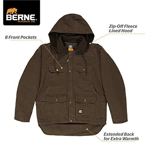 【並行輸入品】Berne Men's Heartland Washed Duck Zip Off Hooded Work Coat, X Laの画像