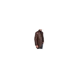 【並行輸入品】[BGSD] メンズ 「ノア」 ピークド ラペル ラムスキン レザー ブレザー エスプレッソ Mサイズ (インポート) BGSDの画像