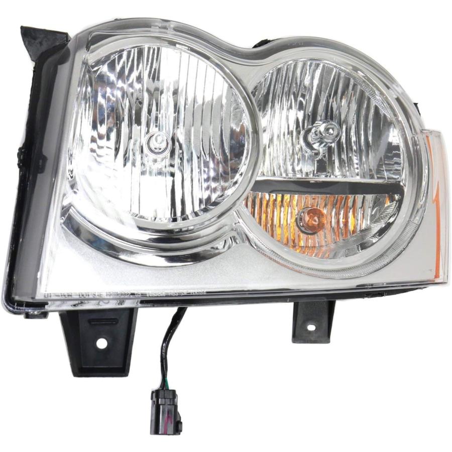 【並行輸入品】ヘッドライトセット 2005-2007 Jeep Grand Cherokee 左ドライバーと右助手席側ハロゲン電球付き　_1