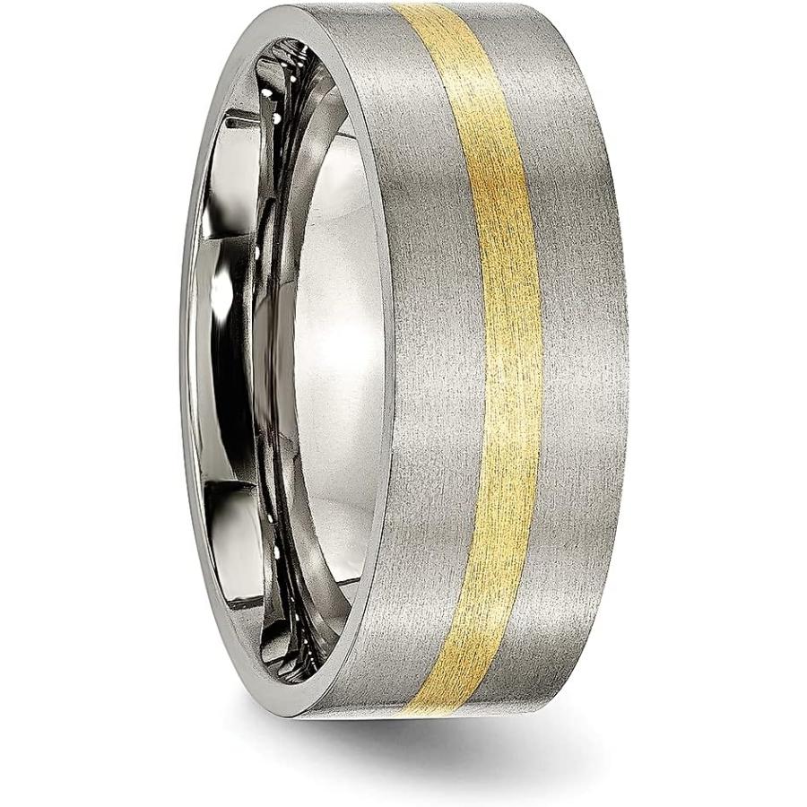 【並行輸入品】ICE CARATS チタン 14K ゴールド インレー 8mm リング 男性 結婚式 貴金属 ファインジュエリー お父さん用 メンズギの画像