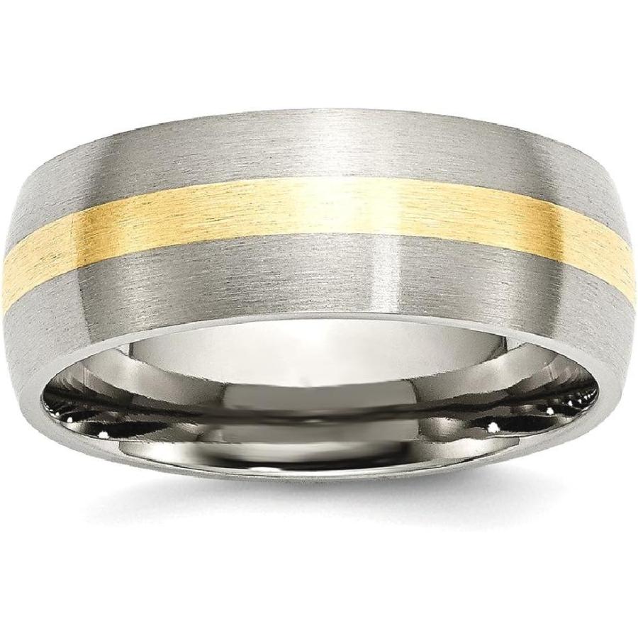 【並行輸入品】ICE CARATS チタン 14K ゴールド インレー 8mm リング 男性 結婚式 貴金属 ファインジュエリー お父さん用 メンズギの画像