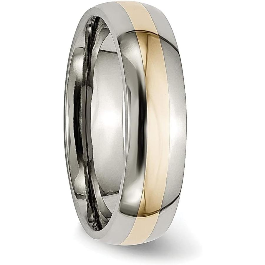 【並行輸入品】ICE CARATS チタン 14Kゴールドインレー 6mm 結婚指輪 サイズ12.50 メンズ 貴金属 ファインジュエリー お父さんへの画像