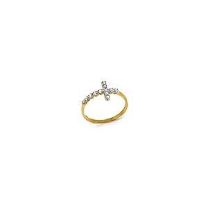 【並行輸入品】14Kイエローゴールド 本物のダイヤモンド クロスリング   サイズ11 Galaxy Gold GG 14k Yellow Goの画像