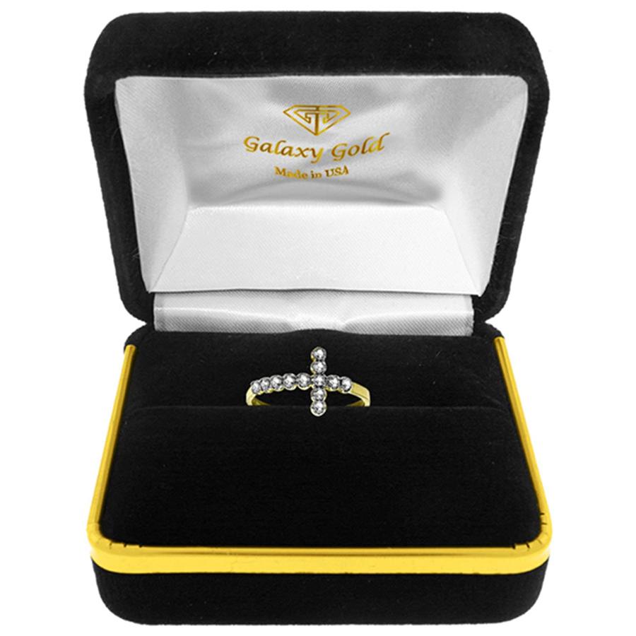【並行輸入品】14Kイエローゴールド 本物のダイヤモンド クロスリング   サイズ11 Galaxy Gold GG 14k Yellow Goの画像