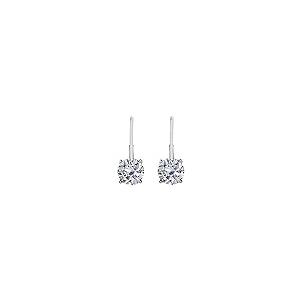 【並行輸入品】0.50?CTWラウンドwhite diamondレバーバックイヤリング14?Kホワイトゴールド AoneJewelry Whitの画像