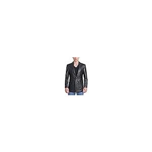 【並行輸入品】[BGSD] メンズ 1つボタン ラムスキン レザー ブレザー ブラック XXLサイズ (インポート) BGSD Men Juddの画像