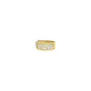 【並行輸入品】14K ソリッドイエローゴールド フィリグリー リーフデザイン CZ バンドリング, 該当なし, キュービックジルコニア Jeweの画像