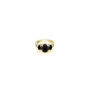 【並行輸入品】[Gem Stone King] 2.41カラット 天然 オニキス 指輪 リング レディース シルバー925 イエローゴールド 加の画像